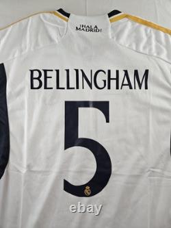 Real Madrid Jersey Men Large Bellingham 2023-24 Adidas Home Football Soccer