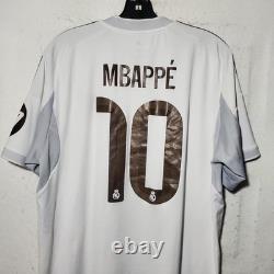 Real Madrid Jersey Mens XL White Soccer Adidas Mbappe 10 AEROREADY HP Emirates