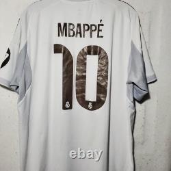 Real Madrid Jersey Mens XL White Soccer Adidas Mbappe 10 AEROREADY HP Emirates