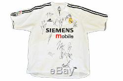 Real Madrid Jersey Squad Genuine Hand Signed Shirt Figo Zidane Raul +photo Proof