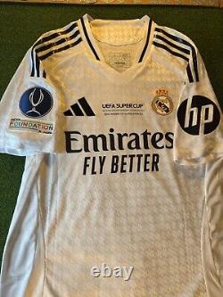Real Madrid Kylian Mbappe Super Cup Final 24/25 Home Jersey Size L IX8095 NWOT