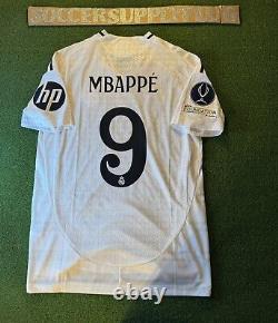 Real Madrid Kylian Mbappe Super Cup Final 24/25 Home Jersey Size L IX8095 NWOT