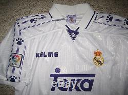 Real Madrid MATCH WORN home football shirt soccer jersey trikot camiseta size L