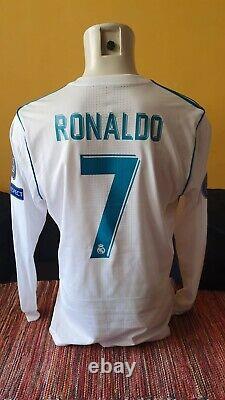 Real Madrid Match Worn Shirt Jersey Maillot Champions League UCL #7 RONALDO CR7