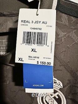 Real Madrid Mens Third Authentic Shirt 24/25 Charcoal-Player Version-Men's SZ XL