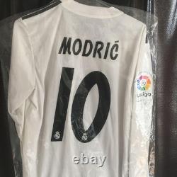 Real Madrid Modric Long Sleeve Jersey T-shirts Authentic M Size White Addidas