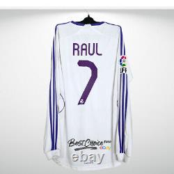 Real Madrid Official Raul Shirt 2007 2008 Jersey Long Sleeve Home (l) La Liga