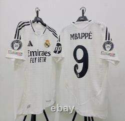Real Madrid Player Version Home Jersey UCL 24/25 MBAPPE #9 Size M (Slim Fit)