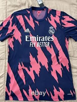 Real Madrid Pre Match Pink Mens LARGE Fly Emirates Jersey Adidas