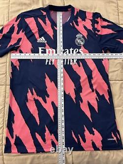 Real Madrid Pre Match Pink Mens LARGE Fly Emirates Jersey Adidas