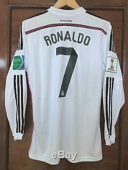 Real Madrid Ronaldo 2014 Club World Cup Adizero player version jersey size M