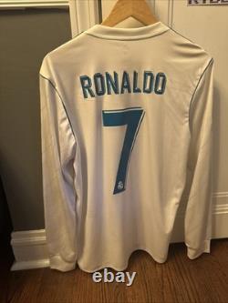Real Madrid Ronaldo 2017-2018 Home Size Medium Football Shirt Soccer Jersey LS