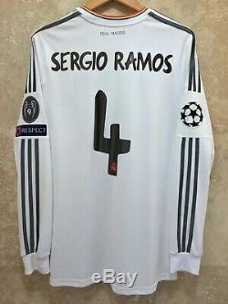 Real Madrid Sergio Ramos 2013-2014 Champions League Final Lisbon jersey L
