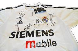 Real Madrid Shirt Hand Signed Beckham Zidane Raul Jersey + Photo Proof