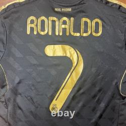 Real Madrid Spain 2011 2012 Away Football Shirt Jersey #7 Ronaldo Black Camiseta