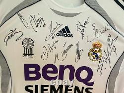 Real Madrid Team Signed Jersey Raul+beckham+ramos+casillas+cannavaro+rcarlos+rvn