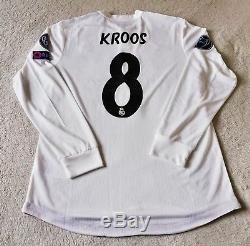 Real Madrid Toni Kroos 2018/19 Champions League L/S Matchworn Home Jersey Size 8