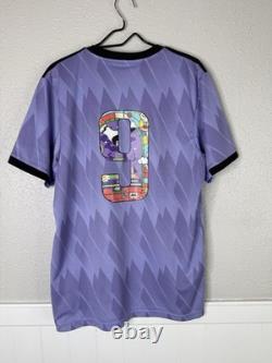 Real Madrid Vs Juve Jersey 22/23 Away Mens Soccer Shirt Purple Adidas Size L #9