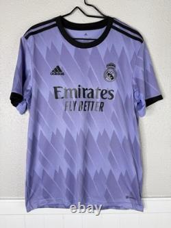 Real Madrid Vs Juve Jersey 22/23 Away Mens Soccer Shirt Purple Adidas Size L #9