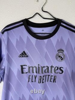 Real Madrid Vs Juve Jersey 22/23 Away Mens Soccer Shirt Purple Adidas Size L #9