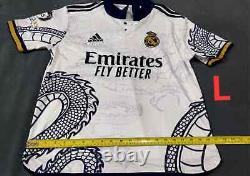 Real Madrid White Chinese Dragon Soccer Jersey / 3D logo