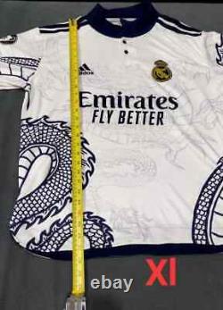 Real Madrid White Chinese Dragon Soccer Jersey / 3D logo