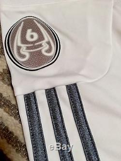 Real Madrid White Football Soccer Jersey Fly Emirates Men's L Large Adidas 13/14