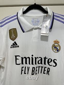 Real Madrid World Club Champions Celebration Men's MEDIUM Authentic Home Jersey