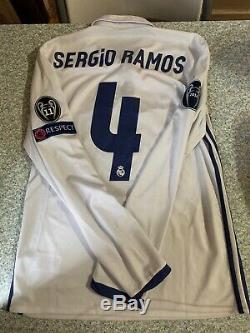 Real madrid 2016/17 jersey Sergio Ramos Long Sleeve Jersey Ucl Patches