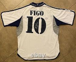 Real madrid jersey #10 Luis Figo Signed 2000 COA 100% Original Portugal Vintage