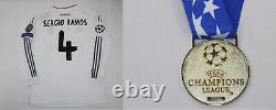 Real madrid jersey 2013 2014 shirt long sleeve sergio ramos UCL FINAL + medal