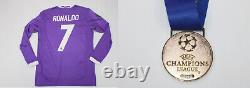 Real madrid jersey 2016 2017 shirt long sleeve ronaldo purple UCL FINAL + medal