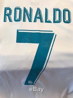 Real madrid jersey home kit 2017 2018 ronaldo Size L champions league patches