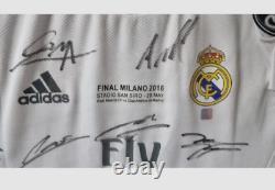 Real madrid jersey signed 2016 final Cristiano Ronaldo, Bale, Ramos handsigned
