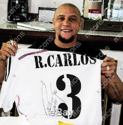Roberto Carlos Back Signed Real Madrid 2014-15 Home Shirt Autograph Jersey