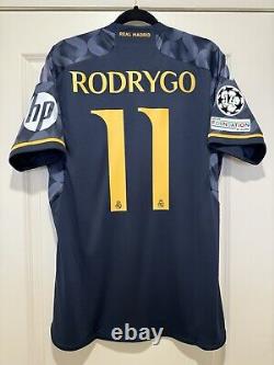 Rodrygo #11 Mens LARGE Adidas Real Madrid Away Jersey Champions League Fan