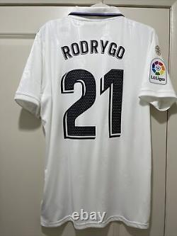 Rodrygo #21 Mens MEDIUM Real Madrid Adidas Home Jersey La Liga