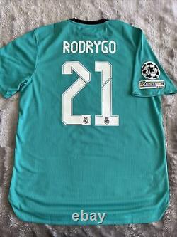 Rodrygo #21 Real Madrid Authentic Mens LARGE Champions League Adidas Jersey