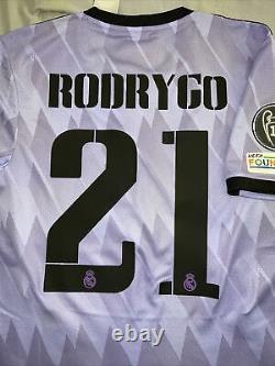 Rodrygo #21 Real Madrid Mens SMALL Away Purple Champions League Jersey