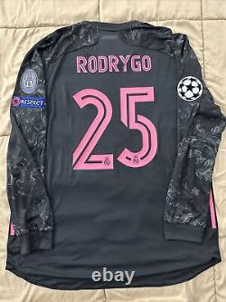 Rodrygo #25 Mens XL Adidas Authentic Real Madrid 3rd Jersey Champions League