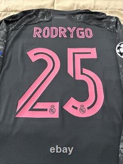 Rodrygo #25 Mens XL Adidas Authentic Real Madrid 3rd Jersey Champions League