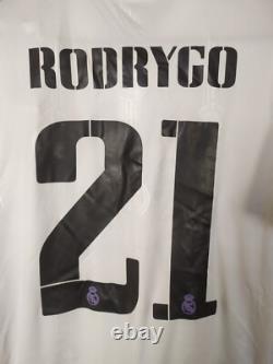 Rodrygo Real Madrid Jersey Home Football Shirt White Adidas Mens Size M