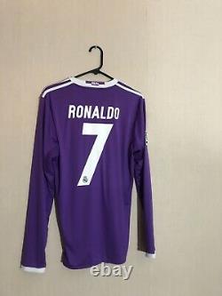 Ronaldo #7 Real Madrid 2016/17 Small L/S Away Football Shirt Jersey Adidas BNWT
