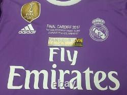 Ronaldo 7 Real Madrid Champion League Final 2017 away shirt jersey 2016 + medal