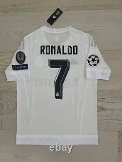 Ronaldo #7 Real Madrid Home 2015/16 UCL Final Jersey (S) New W tags