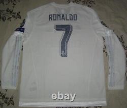 Ronaldo 7 Real Madrid home shirt Champions League Final 2016 long sleeves jersey