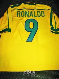 Ronaldo Brazil 1998 WC Jersey Shirt Camiseta Barcelona Real Madrid Maglia L
