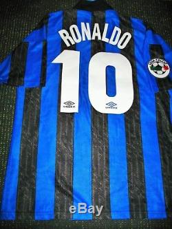 Ronaldo Inter Milan 1997 1998 DEBUT Jersey Maglia Shirt Real Madrid Barcelona L