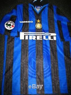 Ronaldo Inter Milan 1997 1998 DEBUT Jersey Maglia Shirt Real Madrid Barcelona L