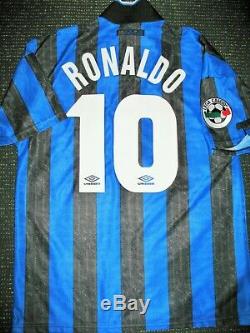 Ronaldo Inter Milan 1997 1998 DEBUT Jersey Shirt Maglia Real Madrid Barcelona L